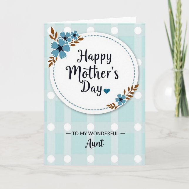 Blue Heart Mothers Day Card (Front)
