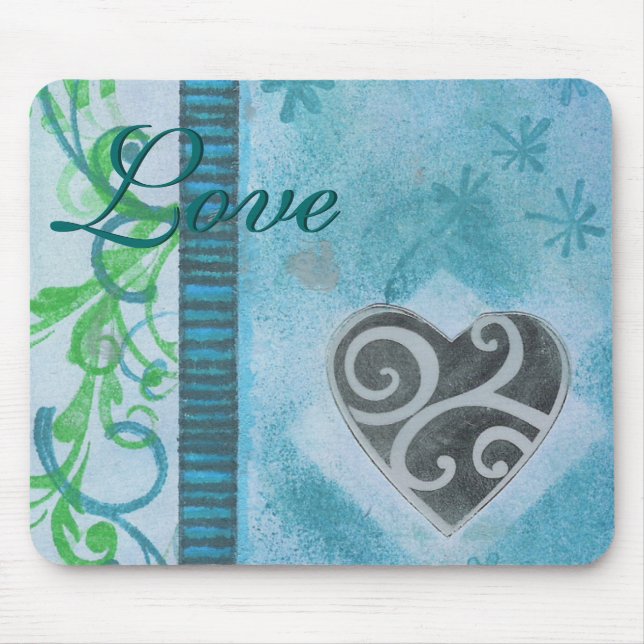 Blue Heart Mousepad (Front)