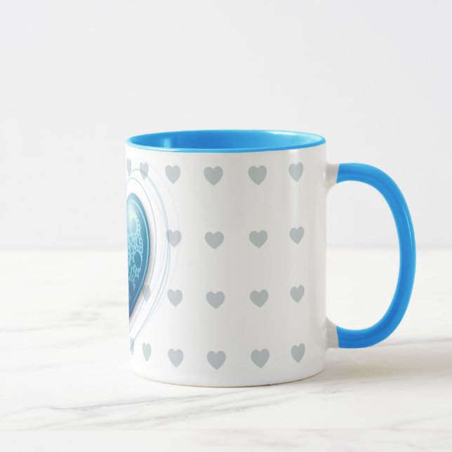 Blue heart, mug (Right)