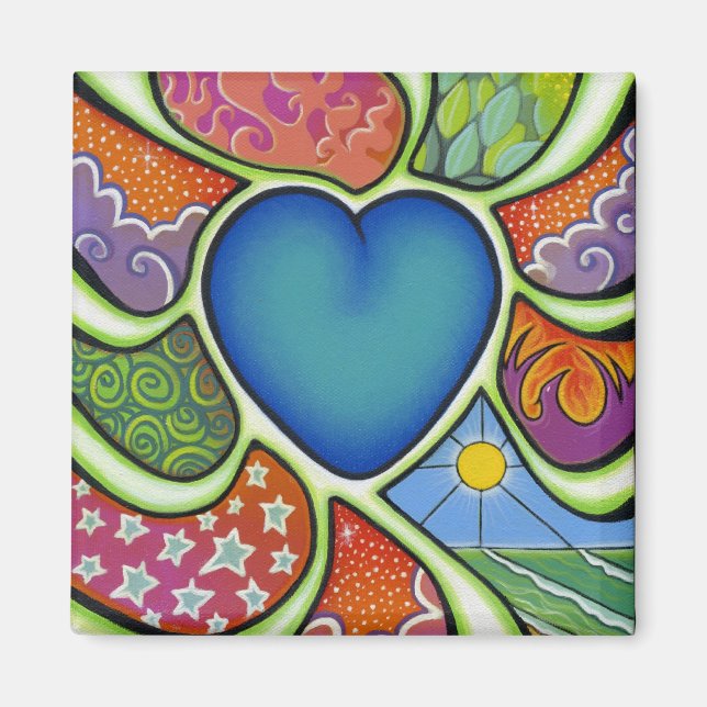 Blue heart of love magnet (Front)