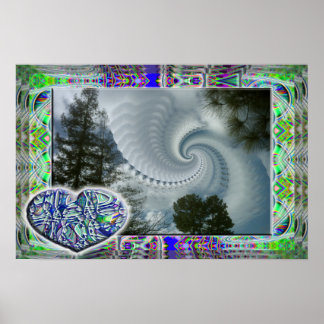 Blue Heart on a Cloudy Day poster