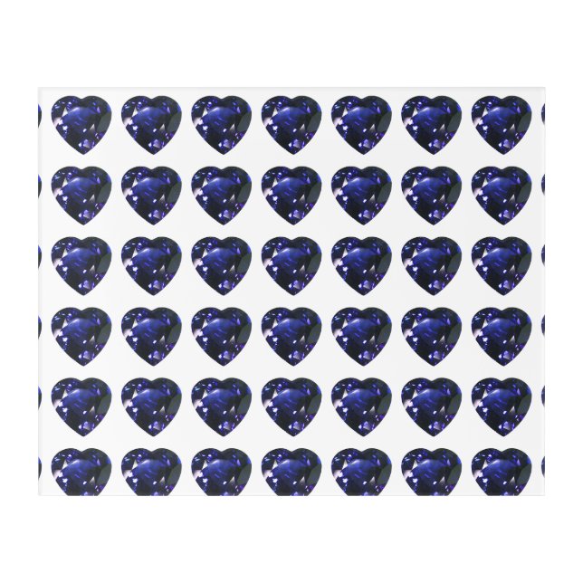 Blue Heart Pattern Acrylic Print (Front)