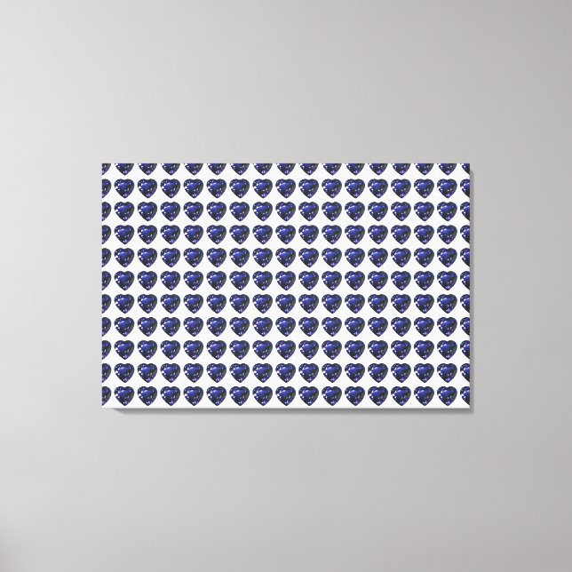 Blue Heart Pattern Canvas Print (Front)