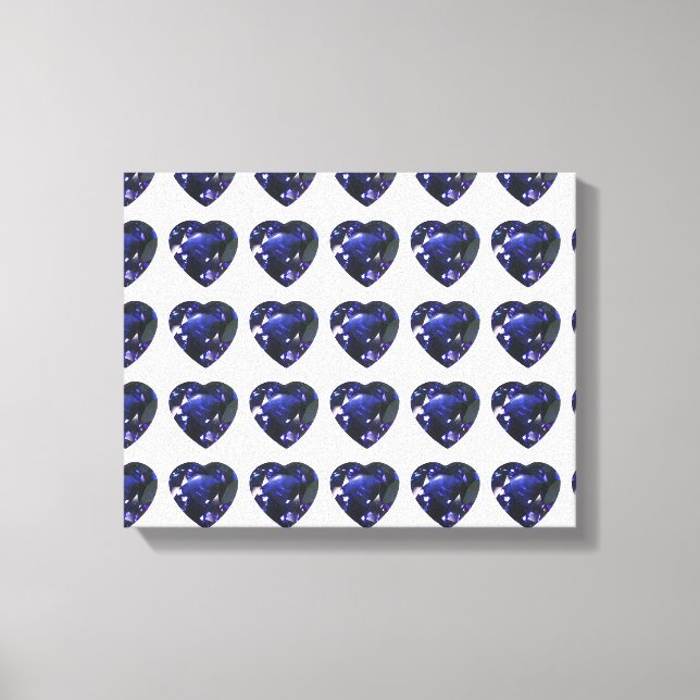 Blue Heart Pattern Canvas Print (Front)