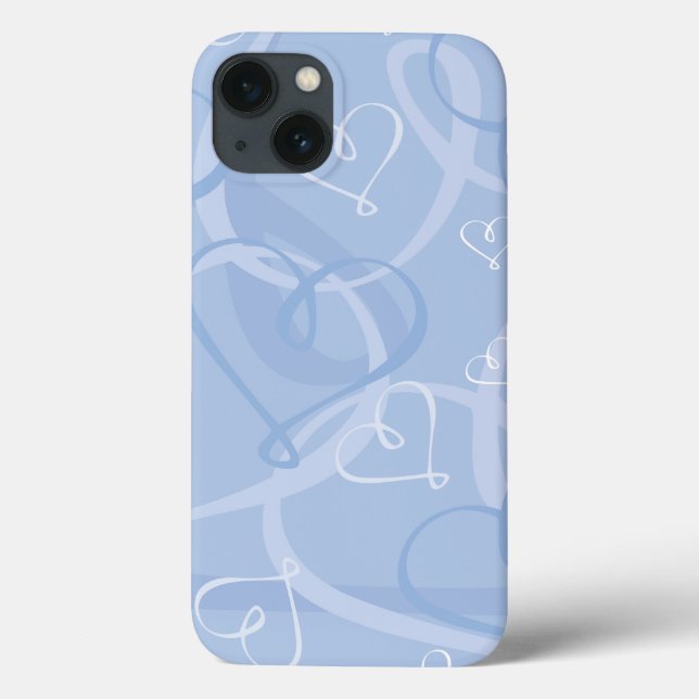Blue heart pattern Case-Mate iPhone case (Back)