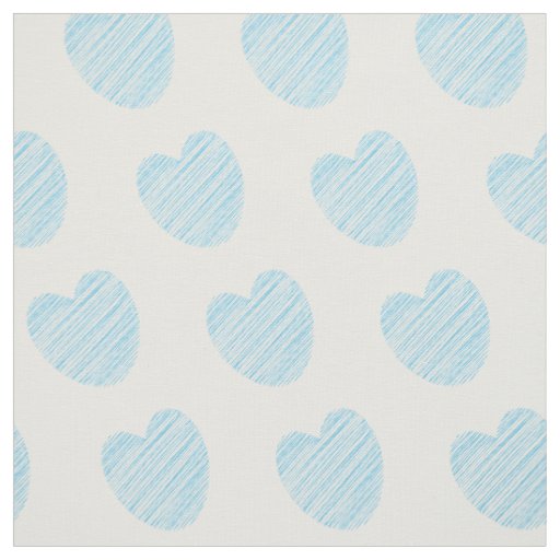 Blue Heart Pattern Fabric