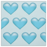 Blue Heart Pattern On Light Blue Background Color Fabric