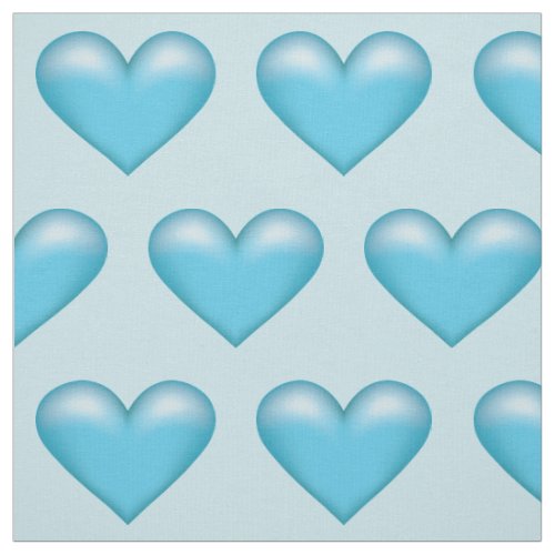 Blue Heart Pattern On Light Blue Background Color Fabric