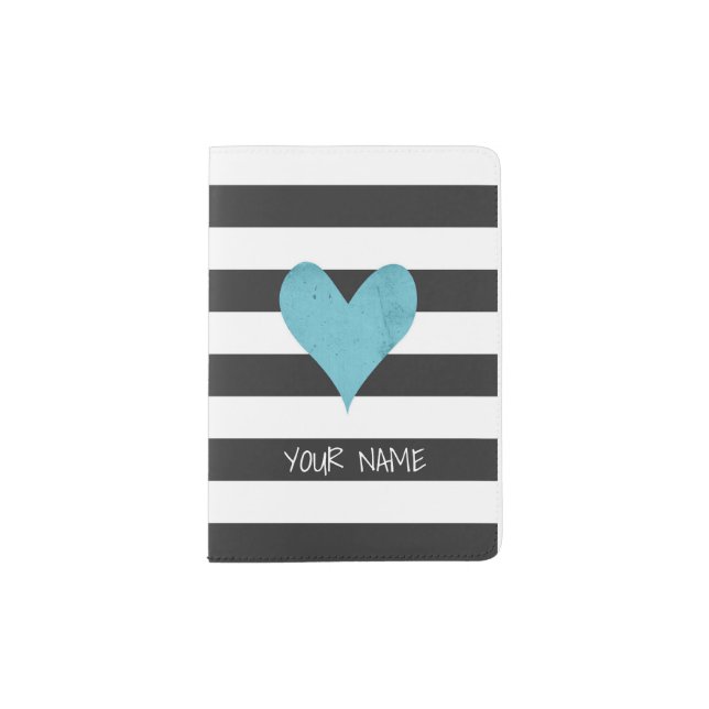 Blue Heart - Personalized Passport Cover (Front)