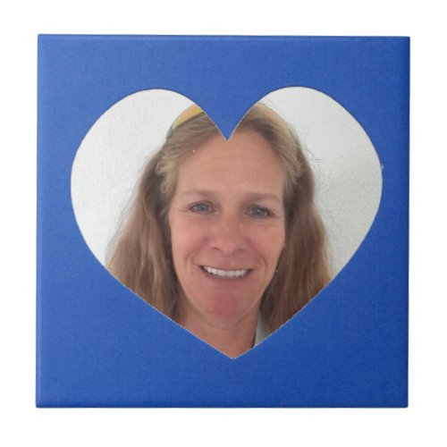 Blue Heart Photo Frame Tile