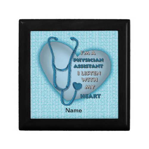 Blue Heart Physician Assistant custom name Gift Box