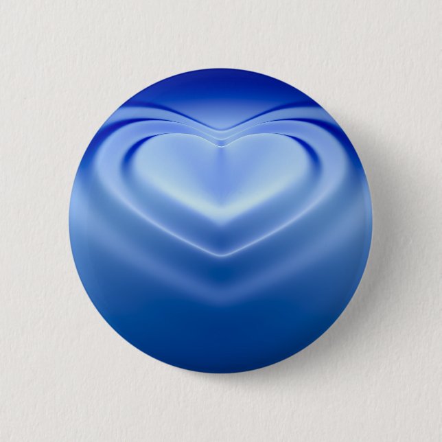 Blue Heart Pinback Button (Front)