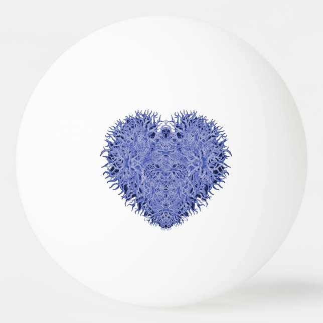 Blue Heart Ping-Pong Ball (Back)