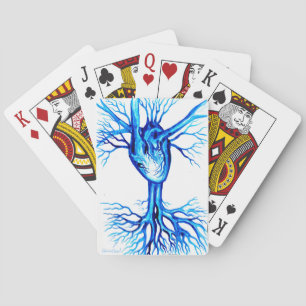 Blue heart poker cards