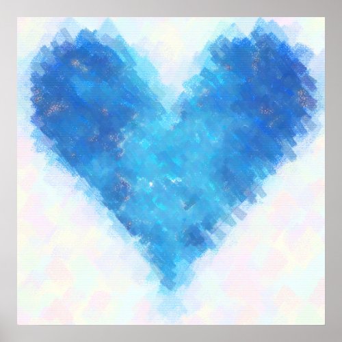 Blue Heart Poster