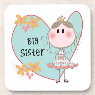 Blue Heart Princess Big Sister Drink Coaster