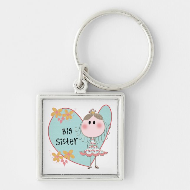 Blue Heart Princess Big Sister Keychain (Front)