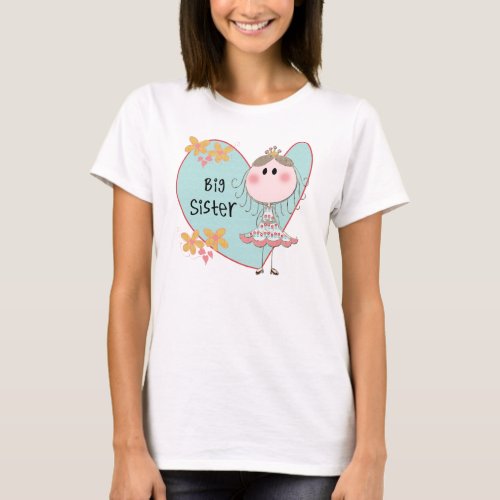 Blue Heart Princess Big Sister T_Shirt