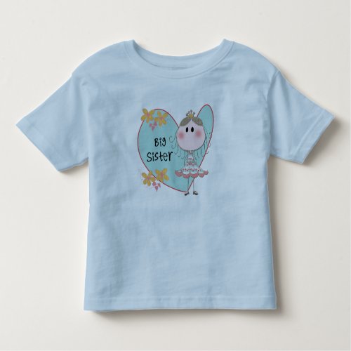 Blue Heart Princess Big Sister Toddler T_shirt