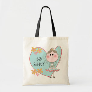 Blue Heart Princess Big Sister Tote Bag