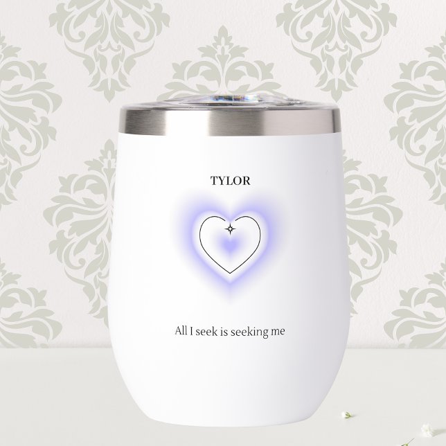 Blue Heart Quote Thermal Wine Tumbler (Creator Uploaded)