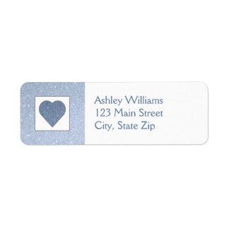 Blue Heart Return Address Labels