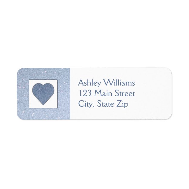 Blue Heart Return Address Labels (Front)