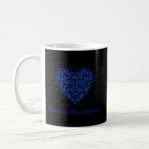 Blue Heart Ribbon HuntingtonS Disease Awareness Coffee Mug