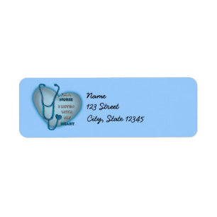 Blue Heart RN Registered Nurse Label