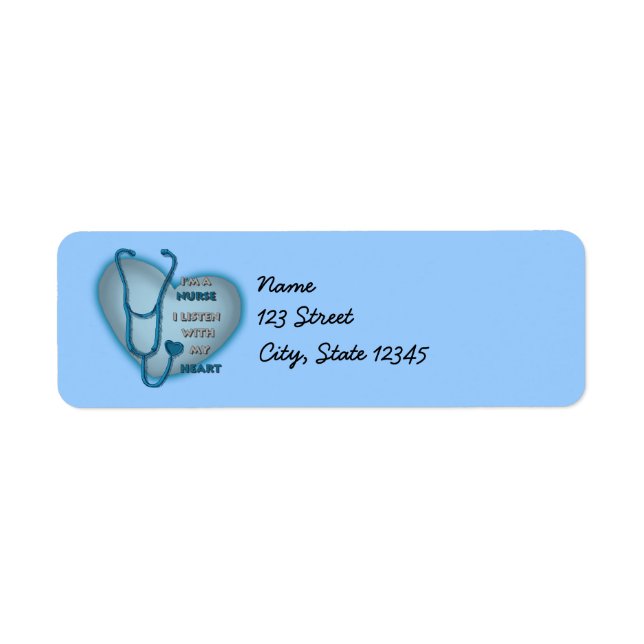 Blue Heart RN Registered Nurse Label (Front)