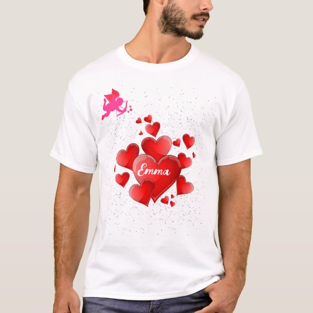 Blue heart  romantic wallpaper T-Shirt (Front)
