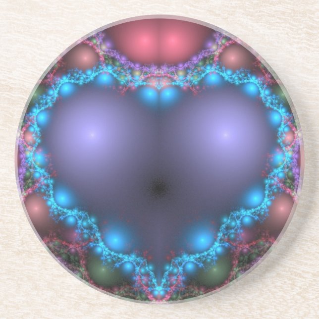 Blue Heart Sandstone Coaster (Front)