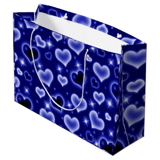 Blue Heart Shaped Large Gift Bag