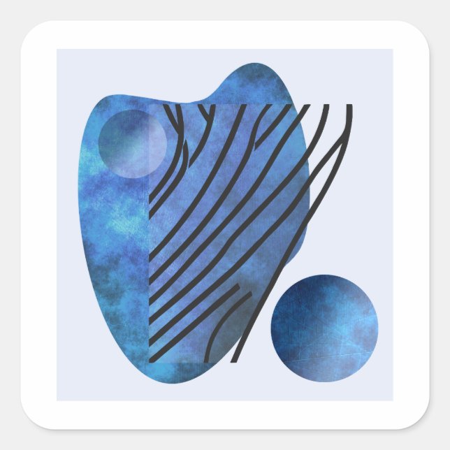 Blue Heart Square Sticker (Front)