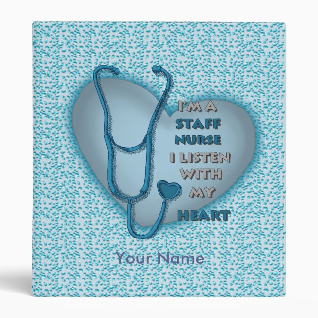 Blue Heart Staff Nurse  binder (Front)