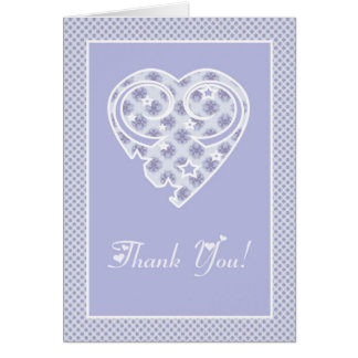 Blue Heart Stars Thank You Card