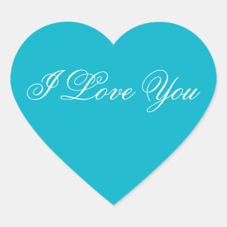 Blue Heart Sticker - I Love You