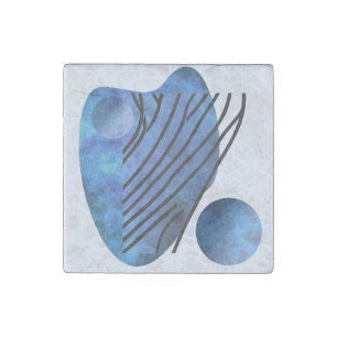 Blue Heart Stone Magnet