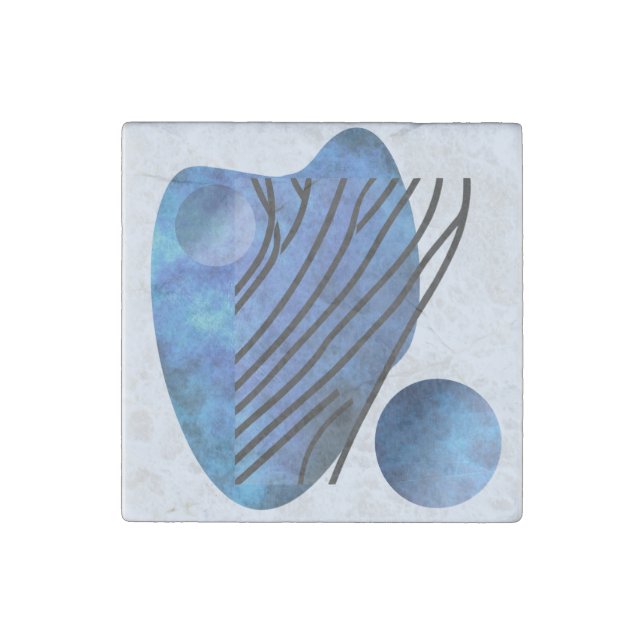 Blue Heart Stone Magnet (Front)