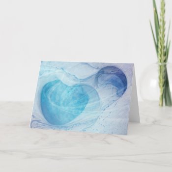 Blue Heart Swirls Blank Greeting Card by SueshineStudio at Zazzle