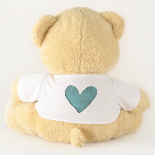 Blue heart teddy bear