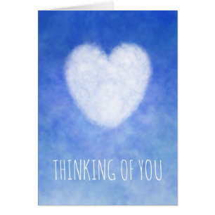 Blue Heart Thinking Of You Friendship or Sympathy Cards