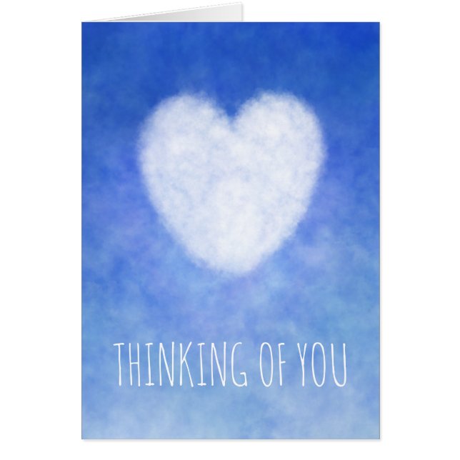 Blue Heart Thinking Of You Friendship or Sympathy Cards (Front)