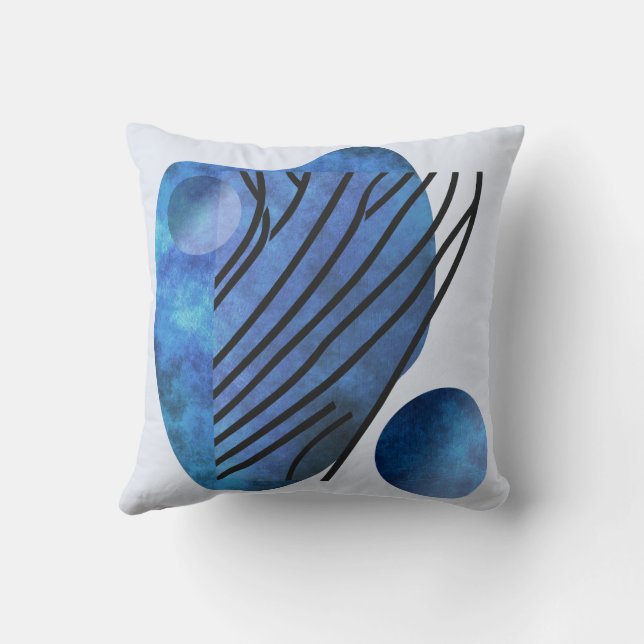 Blue Heart Throw Pillow (Back)