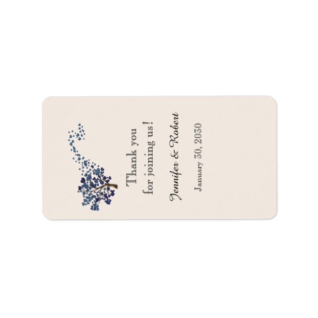 Blue Heart Tree on Ivory Lip Balm Label (Front)