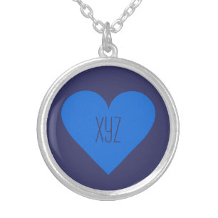 Blue Heart Valentine custom necklace