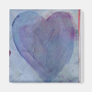 Blue Heart Watercolor Magnet