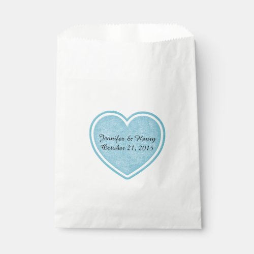 Blue Heart Wedding Favor Bag