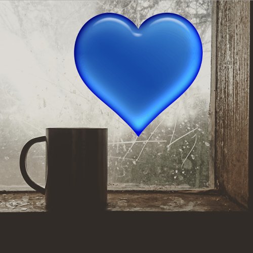 Blue Heart Window Cling