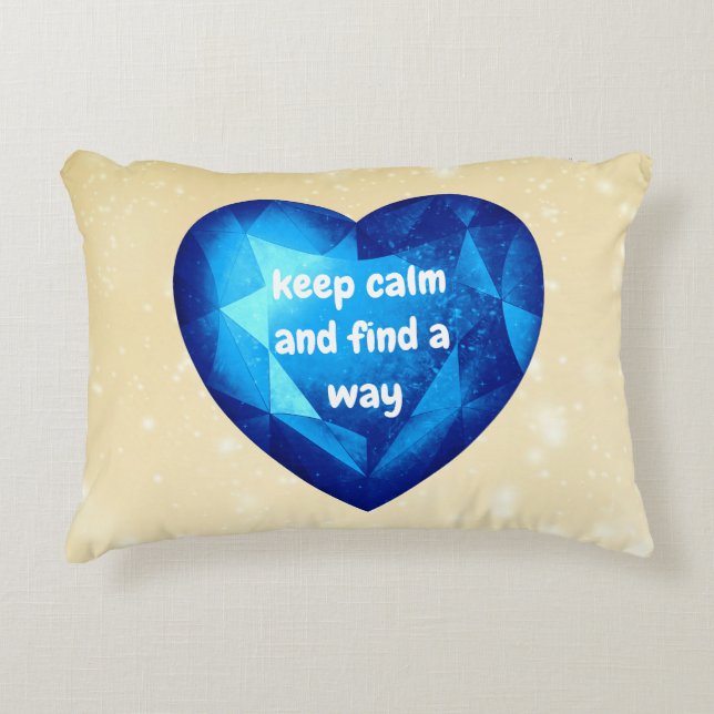 Blue Heart with Quote Accent Pillow (Front)